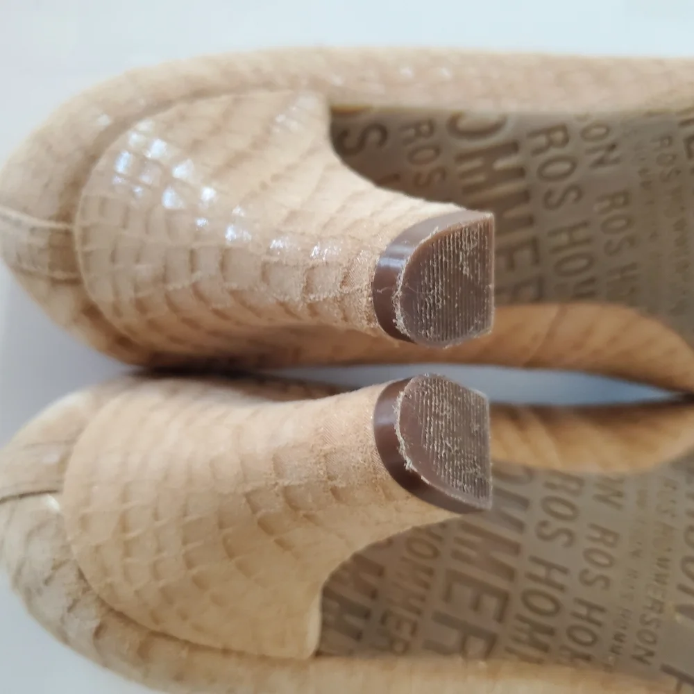 ROS HOMMERSON Sz 9 KARAT Nude Croc Leather Upper Pumps 2.5" Heel Comfort Office - Picture 8 of 15